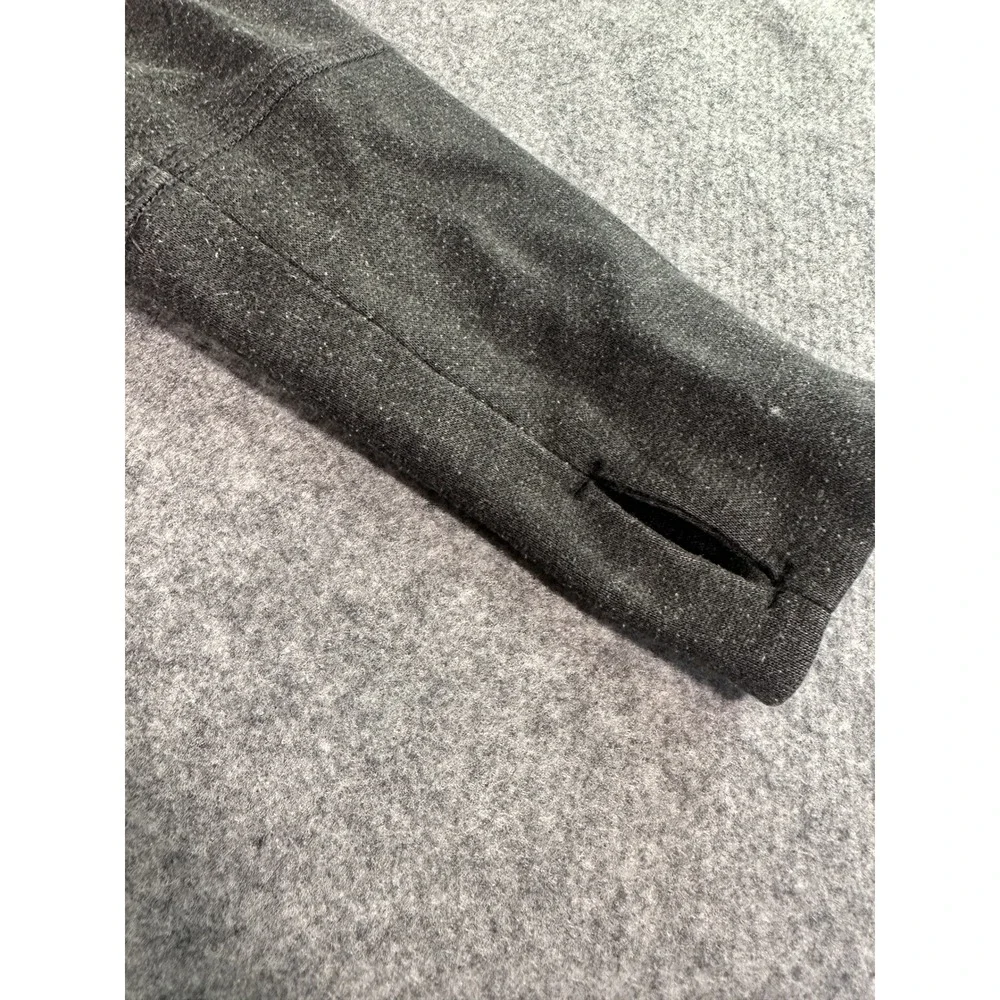 Eddie Bauer Open‎ Front Cardigan Small Gray Fleece Lined Thumbholes